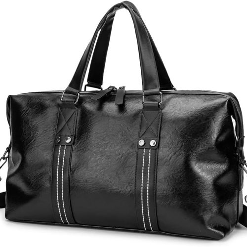 Waterproof Leather Weekend Bag Overnight Handbag Shoulder Bag