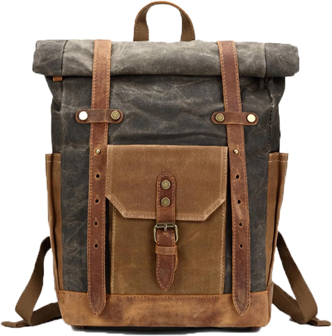 Vintage Style PU Leather Casual Laptop Backpack