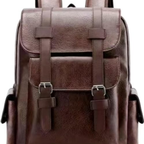 Vintage Style PU Leather Travel and School Backpack