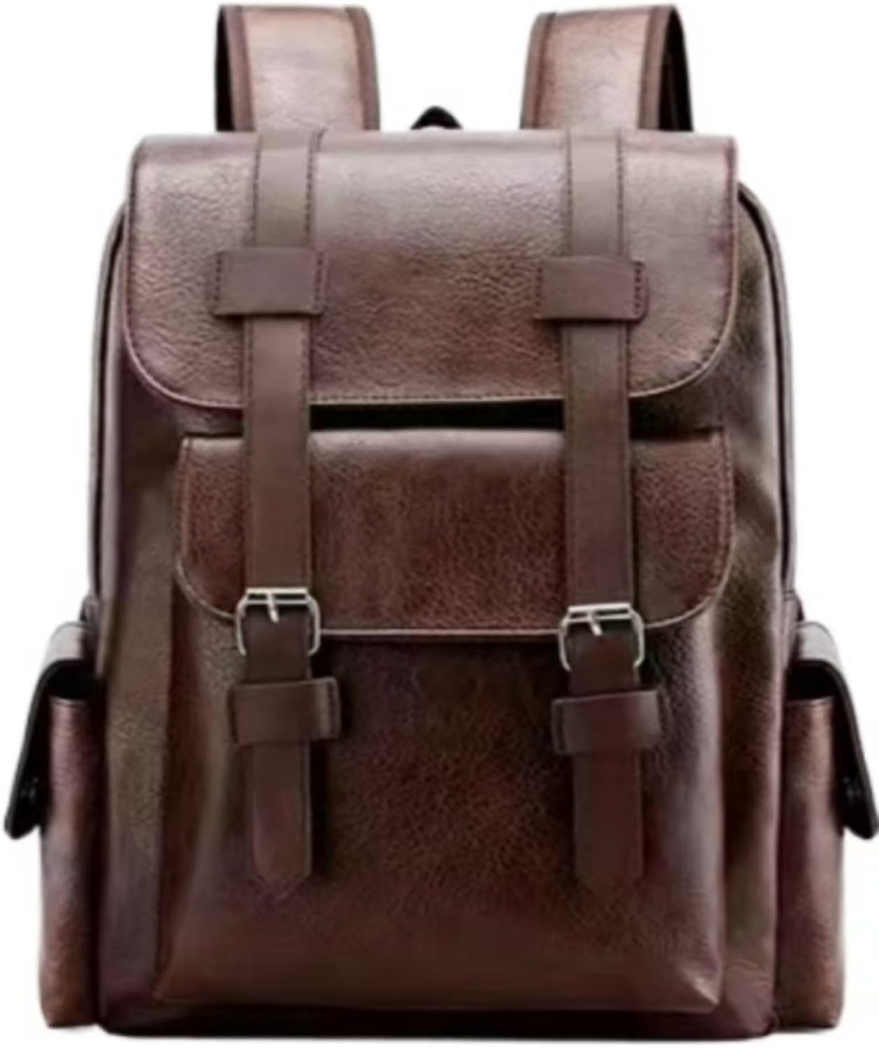 Vintage Style PU Leather Travel and School Backpack