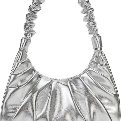 Shoulder Handbag for Women Fashion Ruched Shoulder Hand Purse Clutch Hobo Bag Trendy Purse for Lady.