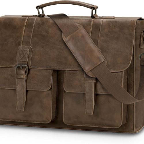 Leather Messenger Bag for Men Vintage Laptop Bag