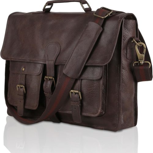 Leather Briefcase Laptop Messenger Bag for Work