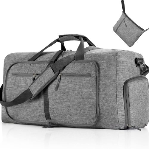 Foldable Travel Duffel Bag with Shoes Compartment